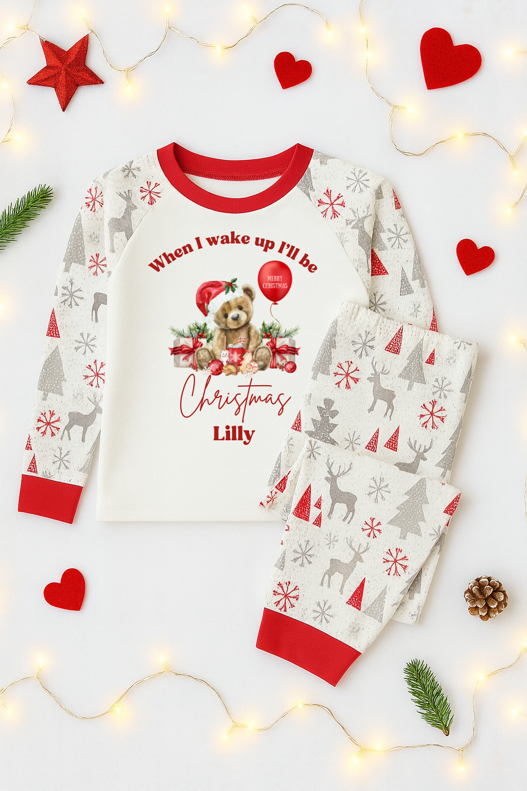 Personalised Christmas pyjamas- Bear
