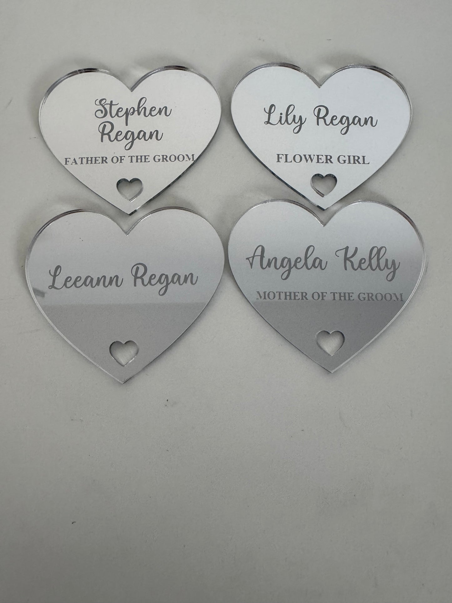 Silver Wedding Name Tags - Engraved