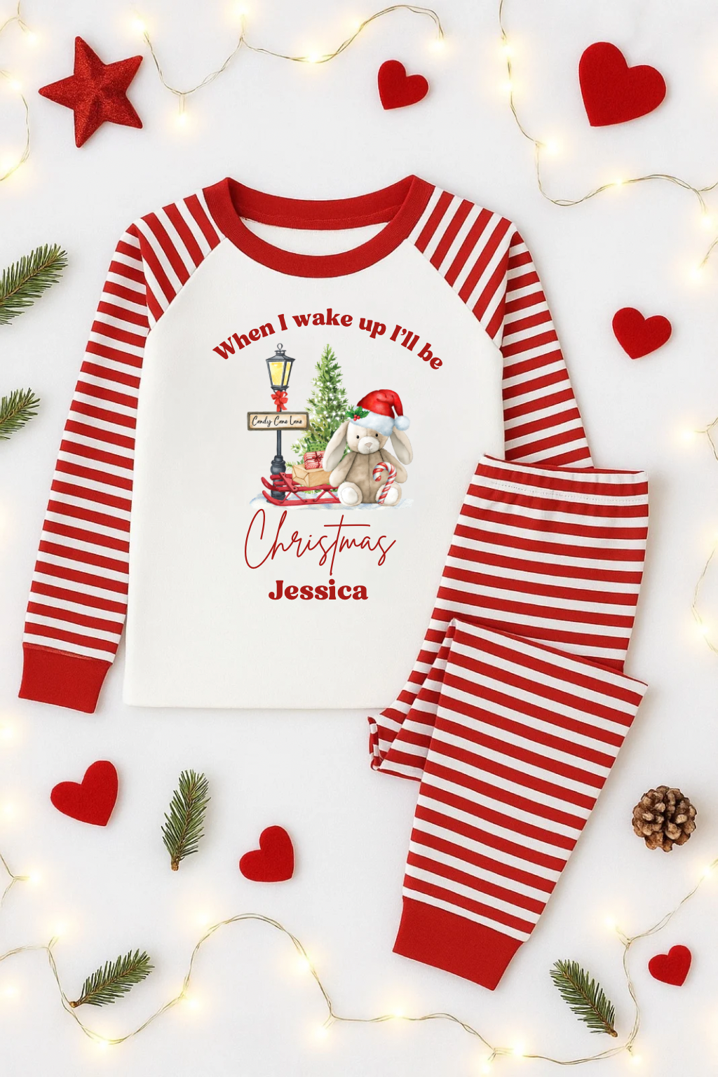 Personalised Christmas pyjamas- rabbit