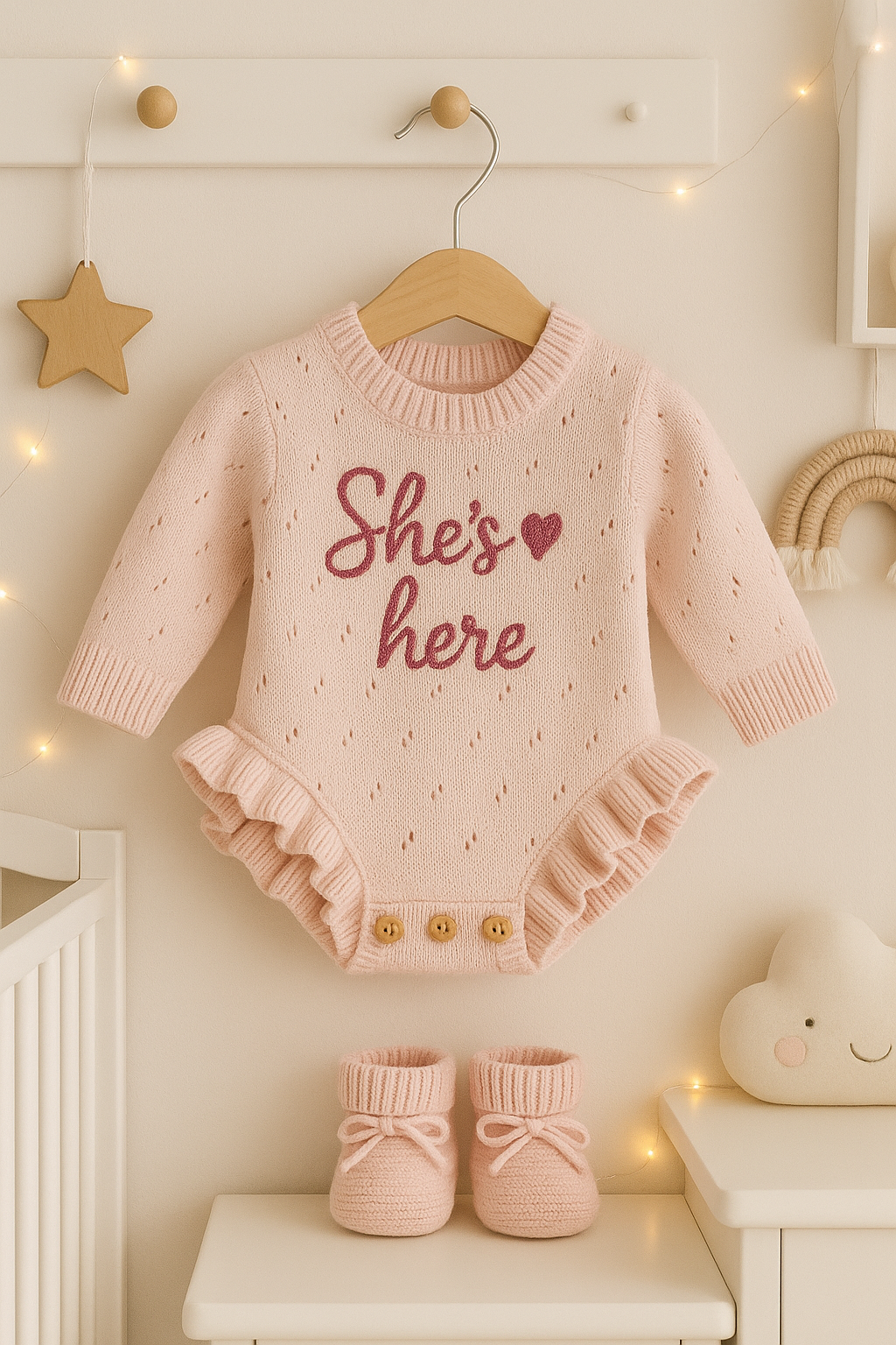 Frilly Pink Romper - She's here
