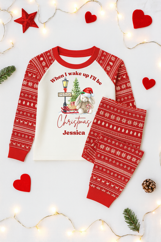 Personalised Christmas pyjamas- rabbit