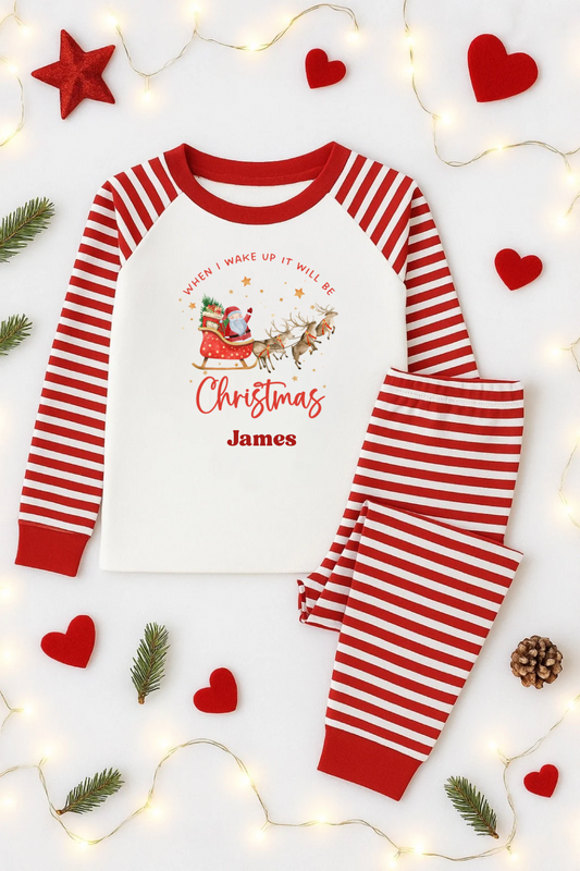 Personalised Christmas pyjamas- Santa and reindeer