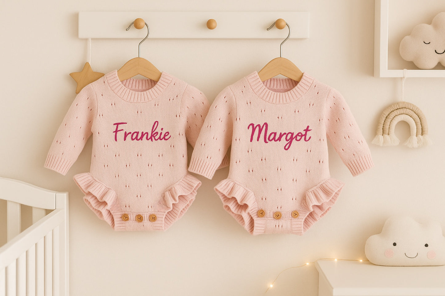 Frilly Pink Romper - Name