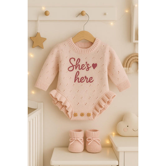 Frilly Pink Romper - She's here