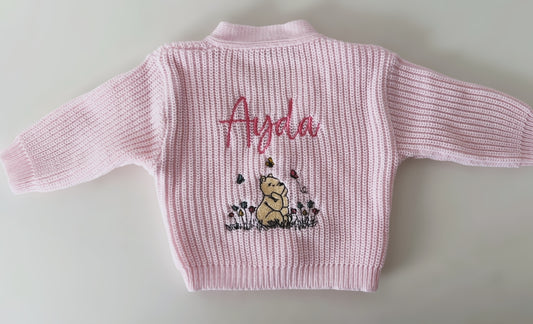 Dandelion clothing knitted cardigan hang- bear with butterflies